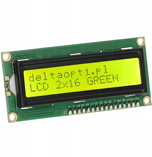 Picture of WYWIETLACZ LCD 2X16 ZNAKÓW LCD-AC-1602E-YIY/G-E6 ZIELONY JUSTPI