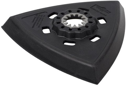 Attēls no Wolfcraft Trójktny dysk szlifierski (z sytemem mocowania na rzep), SL Wolfcraft, wymiar boku: 95mm. Idealny do pracy w naronikach- Starlock