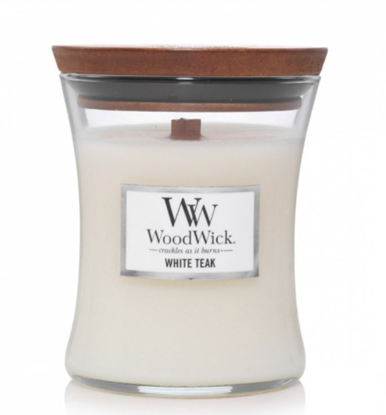 Picture of Woodwick White Teak Candle 275g