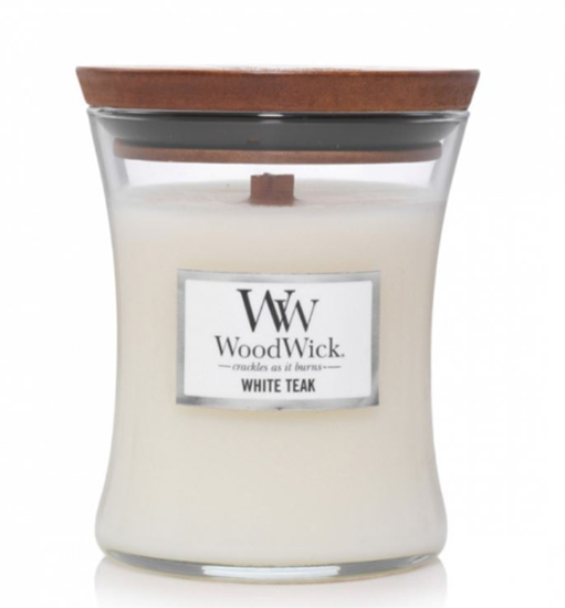 Picture of Woodwick White Teak Candle 275g