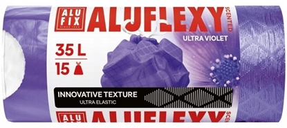 Picture of Worki na mieci ALUFIX Aluflexy, zapach, LDPE, 35l, 15 szt., fioletowe