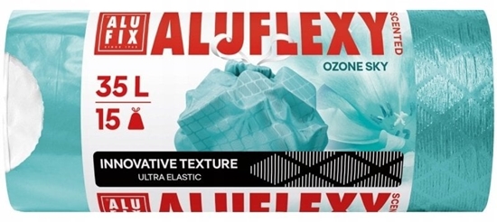Picture of Worki na mieci ALUFIX Aluflexy, zapach, LDPE, 35l, 15 szt., turkusowe