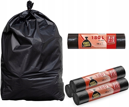 Picture of Worki na mieci ALUFIX Profi, LDPE, 180l, 10 szt., czarne