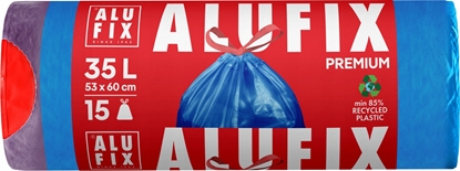 Picture of Worki na mieci ALUFIX, z tam cigajc, LDPE, 35l, 15 szt., niebieskie