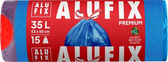 Picture of Worki na mieci ALUFIX, z tam cigajc, LDPE, 35l, 15 szt., niebieskie