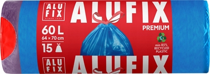Picture of Worki na mieci ALUFIX, z tam cigajc, LDPE, 60l, 15 szt., niebieskie