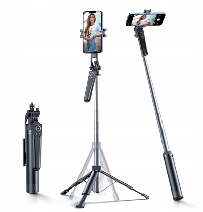 Picture of Wozinsky Selfie stick WC1Y30S teleskopowy tripod 1.3m z uchwytem na telefon - czarny