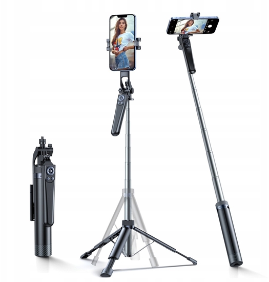Picture of Wozinsky Selfie stick WC1Y30S teleskopowy tripod 1.3m z uchwytem na telefon - czarny
