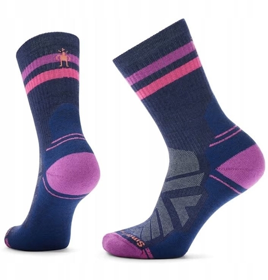 Изображение W'S Hike Light Cushion Tube Stripe Crew Socks, N59 | deep navy/power pink, L