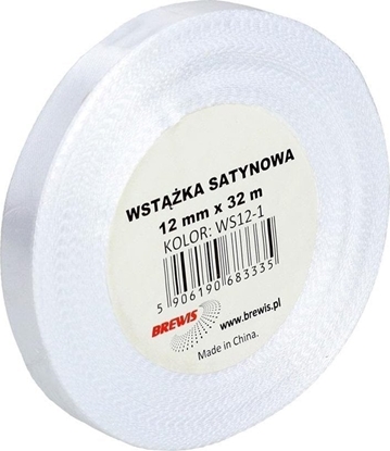 Attēls no Wstka satynowa biaa 12mmx32m