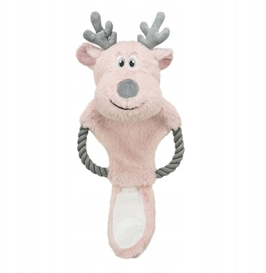 Picture of Xmas Renifer z link, zabawka, dla psa, plusz/bawena, 47 cm