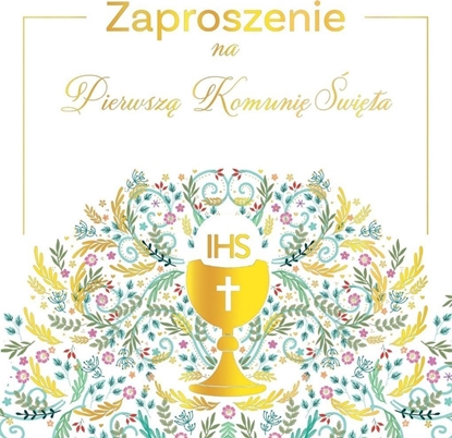 Picture of Zaproszenie - Komunia pattern IHS (5szt)