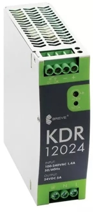 Attēls no Zasilacz impulsowy KDR 12024 230/ 24VDC 5A 120W na szyn DIN, Uzas: 88-264VACVAC, Ta70, 17000-1815