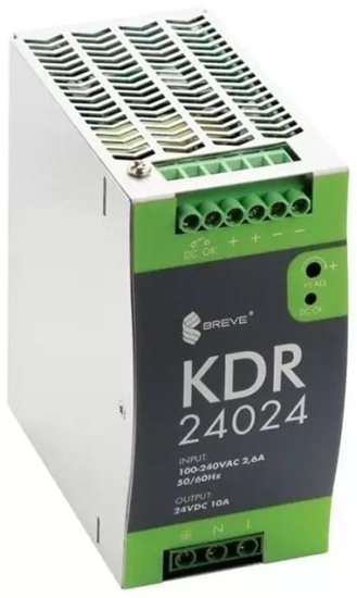 Picture of Zasilacz impulsowy KDR 24024 230/ 24VDC 10A 240W na szyn DIN, Uzas: 88-264VACVAC, Ta70, 17000-1817