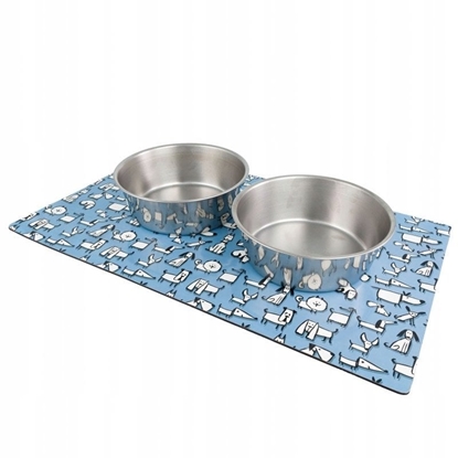 Picture of Zestaw 2 misek, dla psa, stal nierdzewna, 2x950ml, z mat magnetyczn