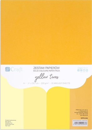 Изображение Zestaw papierów A4 20 arkuszy Yellow tones 220g