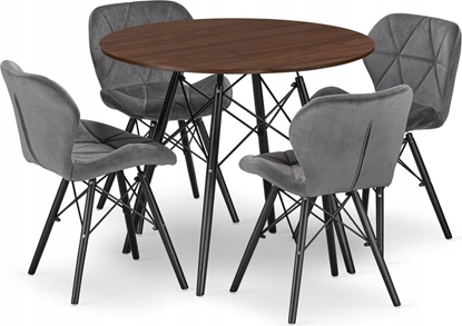 Attēls no Zestaw stó okrgy TODI 80 jesion + 4 krzesa LAGO szare