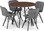 Изображение Zestaw stó okrgy TODI 80 jesion + 4 krzesa LAGO szare