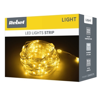 Picture of Ziemassvētku gaismas virtenes ar maināmu apgaismojuma režīmu - 10 m, silti balta | 3,5 W | IP65/IP20