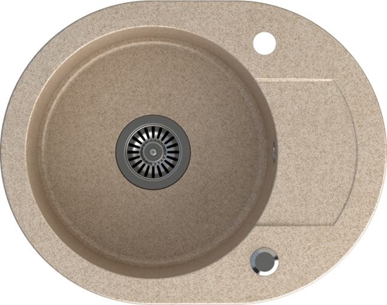 Picture of Zlewozmywak Steiner CUBA 216 Steingran granitowy beowy 1 komorowy z/o (58x46x17,5) z zalepk i odpywem