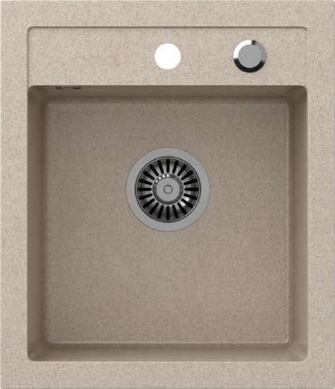 Picture of Zlewozmywak Steiner JOHNNY 100 Steingran  granitowy beowy 1-komorowy z/o (43x50x20), z syfonem i zalepk stal szlachetna