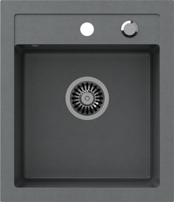 Picture of Zlewozmywak Steiner JOHNNY 100 Steingran granitowy szary 1-komorowy z/o (43x50x20), z syfonem i zalepk stal szlachetna