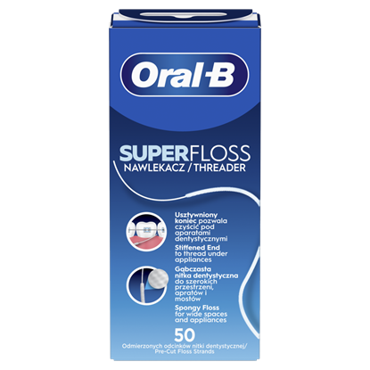 Attēls no Zobu diegs ORAL-B Super Floss, 50 gab.