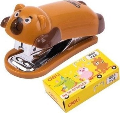 Picture of Zszywacz do 15 kartek zszywki 10 mi brzowy DELI