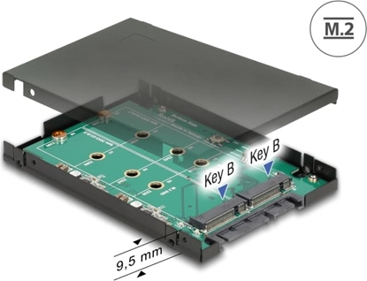 Изображение Delock 2.5″ Converter SATA 22 pin > 2 x M.2 with RAID with Enclosure