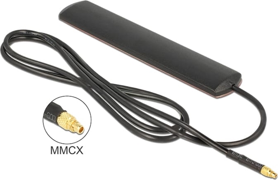 Picture of Delock LTE Antenna MMCX Plug 3 dBi omnidirectional fixed black adhesive mounting