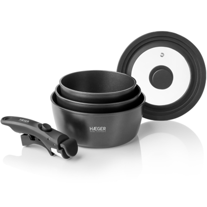Attēls no Haeger PA-C05.020A Easy Fit Pots Cooking Pots set with removable handle