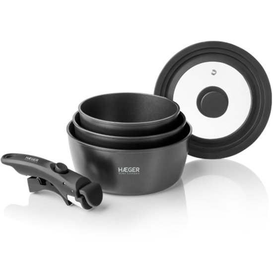 Picture of Haeger PA-C05.020A Easy Fit Pots Cooking Pots set with removable handle