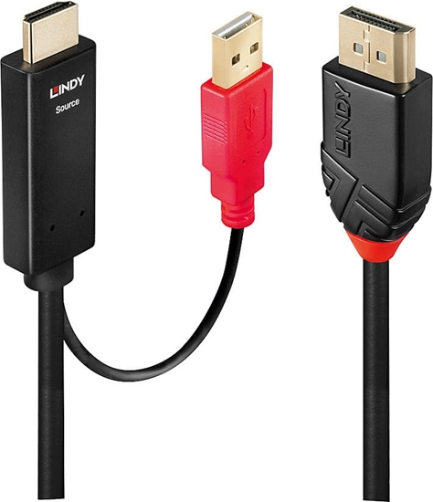 Picture of Lindy 0.5m Active HDMI to DisplayPort 4K30Hz Adapter Cable