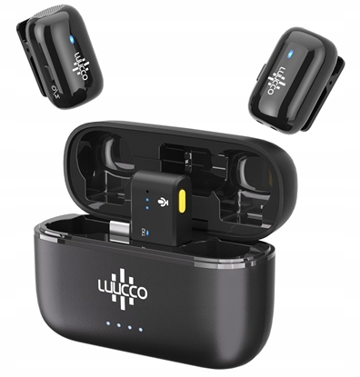 Picture of 2x Mini Bezprzewodowy Mikrofon Krawatowy 100m Do Telefonu Usb Type-c Usb-c / Minipods K2 / Czarny