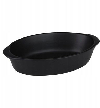 Attēls no Alpina - Ceramiczne naczynie aroodporne do zapiekania owalne 20x12x5 cm 470 ml (czarny)