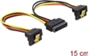 Picture of Barošanas kabelis SATA 15pin > 2x SATA HDD – leņķveida, 15cm