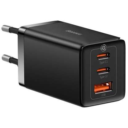 Attēls no Baseus GaN5 Pro 2xUSB-C + USB charger  65W (black)