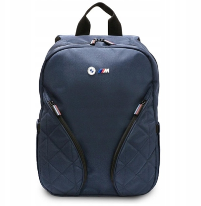 Picture of BMW Nylon Pockets & Metal Logo 16" Backpack Navy Blue