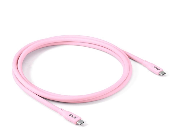 Изображение CABLE USB-C TO USB-C 2M/M/M PINK CAC-3002 CLUB3D