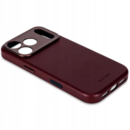 Изображение Decoded Leather Backcover - skórzana obudowa ochronna do iPhone 17 Pro kompatybilna z MagSafe (dark ruby)