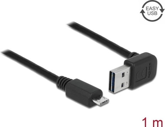 Picture of Delock Cable EASY-USB 2.0 Type-A male angled up / down > USB 2.0 Type Micro-B male 1 m