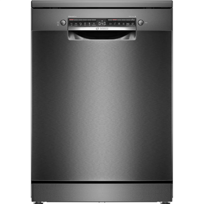 Attēls no Dishwasher | SMS4EMC06E | Free standing | Width 60 cm | Number of place settings 14 | Number of programs 6 | Energy efficiency class B | Display | AquaStop function | Black inox