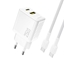 Picture of adowarka sieciowa USB-A USB-C z kablem USB-C GaN PD QC 25W - biaa adowarka sieciowa USB-A USB-C z kablem USB-C GaN PD QC 25W - biaa