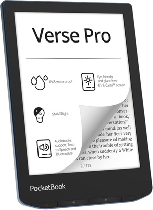 Изображение E-Reader|POCKETBOOK|Verse Pro|6"|1072x1448|1xUSB-C|Wireless LAN|Bluetooth|Azure|PB634-A-WW