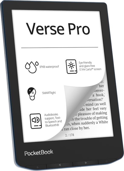 Изображение E-Reader|POCKETBOOK|Verse Pro|6"|1072x1448|1xUSB-C|Wireless LAN|Bluetooth|Azure|PB634-A-WW
