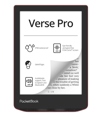 Изображение E-Reader|POCKETBOOK|Verse Pro|6"|1072x1448|1xUSB-C|Wireless LAN|Bluetooth|Red|PB634-3-WW