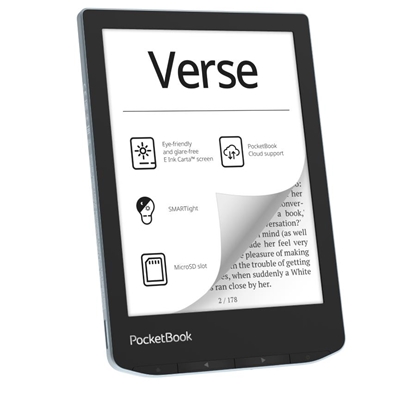 Изображение E-Reader|POCKETBOOK|Verse|6"|1024x758|1xUSB-C|Micro SD|Wireless LAN|Blue|PB629-2-WW
