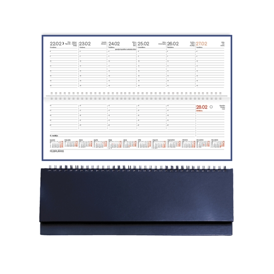Изображение Galda plānotājs 2026.gadam EKO Credo,nedēļa, 300x100 mm, balacron, zils