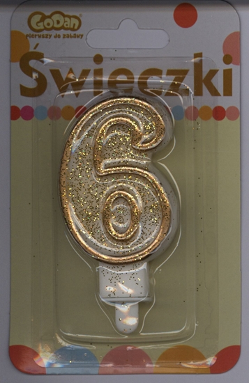 Picture of GoDan wieczka cyferka zoty kontur "6"