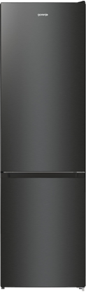 Attēls no Gorenje | Refrigerator | NRK6202EBXL4 | Energy efficiency class E | Free standing | Combi | Height 200 cm | No Frost system | Fridge net capacity 235 L | Freezer net capacity 96 L | Display | 38 dB | Black